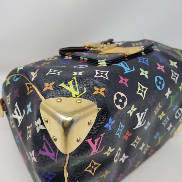 Louis Vuitton Speedy Handbag Multicolor Black 30 - Picture 3 of 12